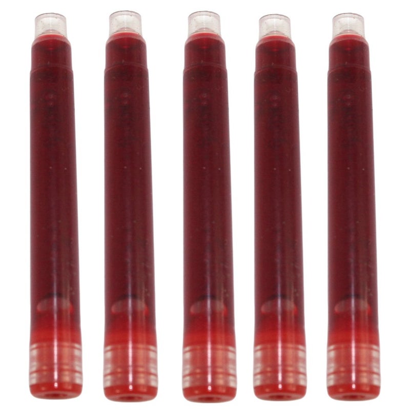 Gullor 25 PCS International Size Pen Ink Cartridge to Fit Jinhao Fountain Pens, RED, 5 Packs - Image 1